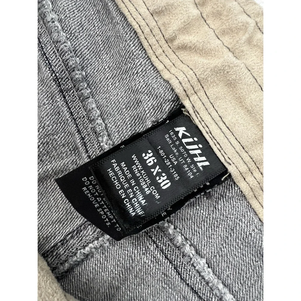 Kuhl Mens RIOT Pants Jeans Vintage Patina Dye 36x28 Faded Black Stretch Hiking